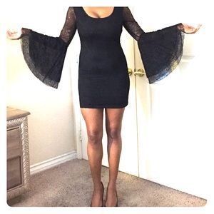 Lace and Crochet bell sleeves Dress